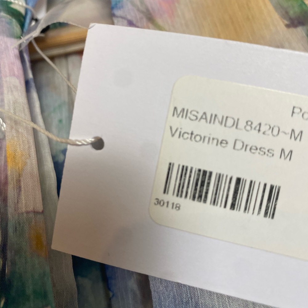 Misa Los Angeles Victorine Sleeveless High-Low Maxi Chiffon Watercolor Dress - Picture 7 of 10